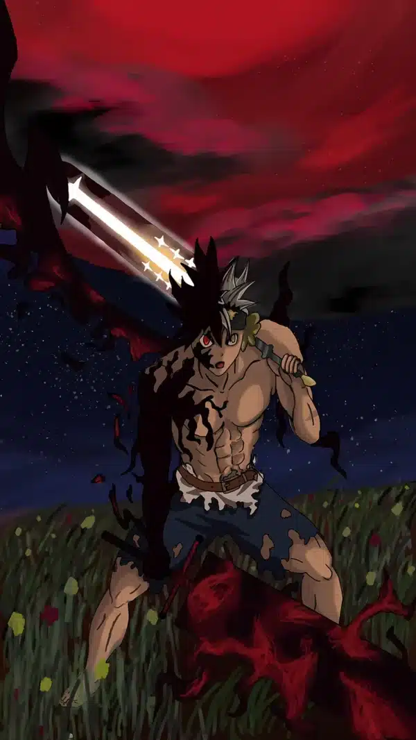 والپیپر بلک کلاور حالت شیطانی آستا با شمشیر