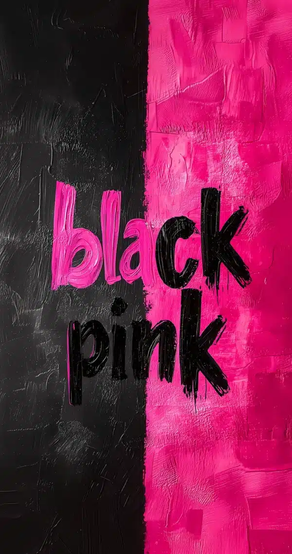 لوگوی رسمی بلک پینک نئونی صورتی