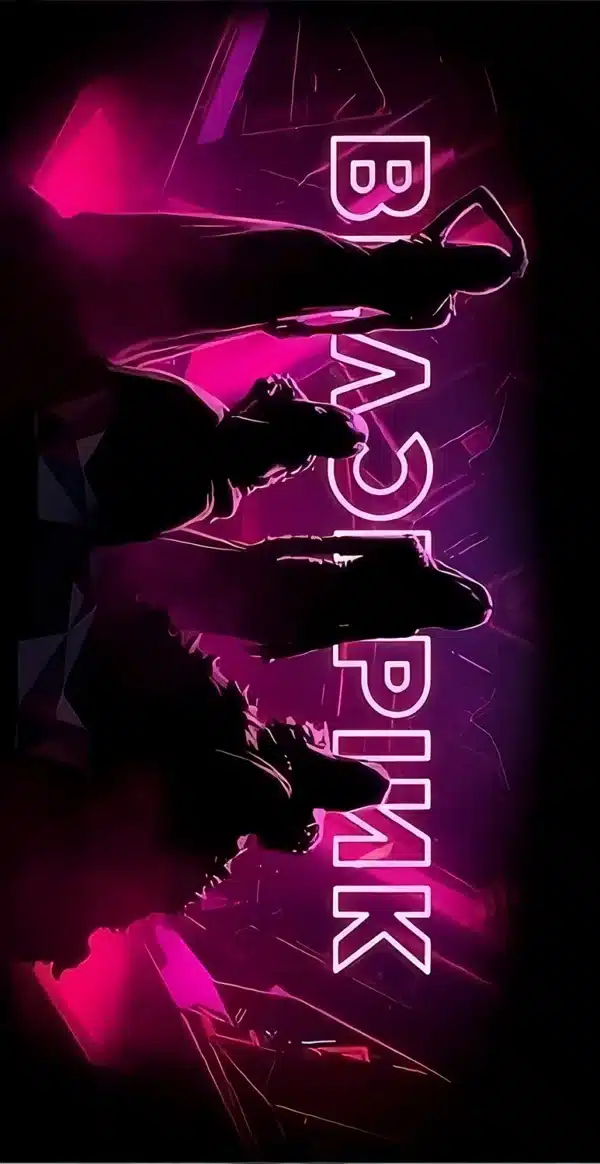 لوگوی رسمی بلک پینک نئونی صورتی