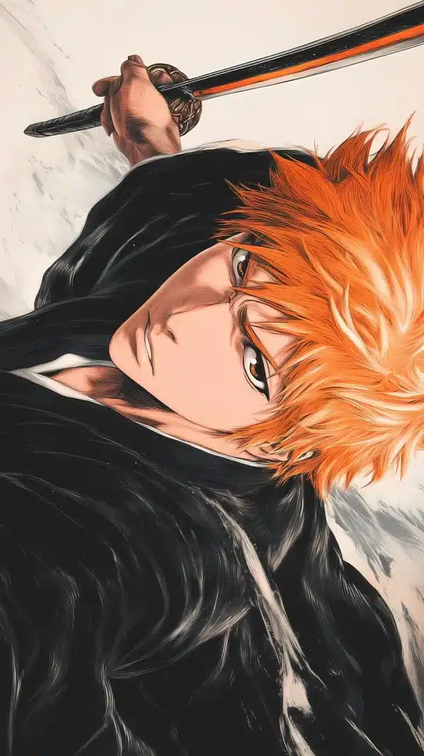 والپیپر بلیچ ایچیکو کوروساکی با موهای نارنجی