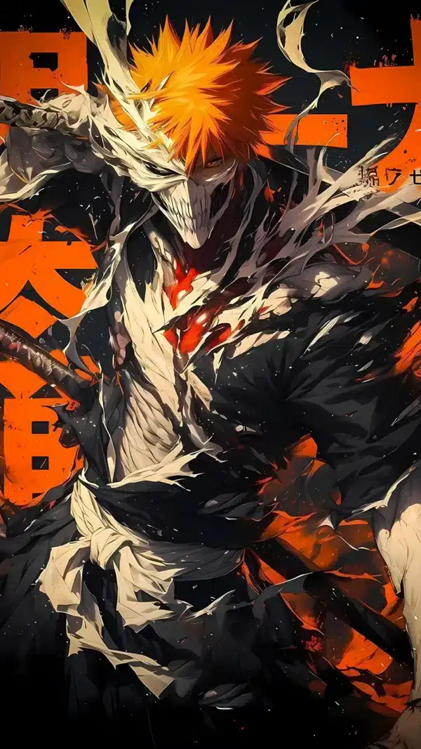 والپیپر بلیچ ایچیکو کوروساکی با موهای نارنجی