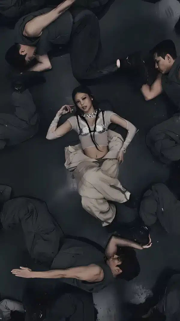 والپیپر بلک پینک جنی با استایل شیک و جذاب