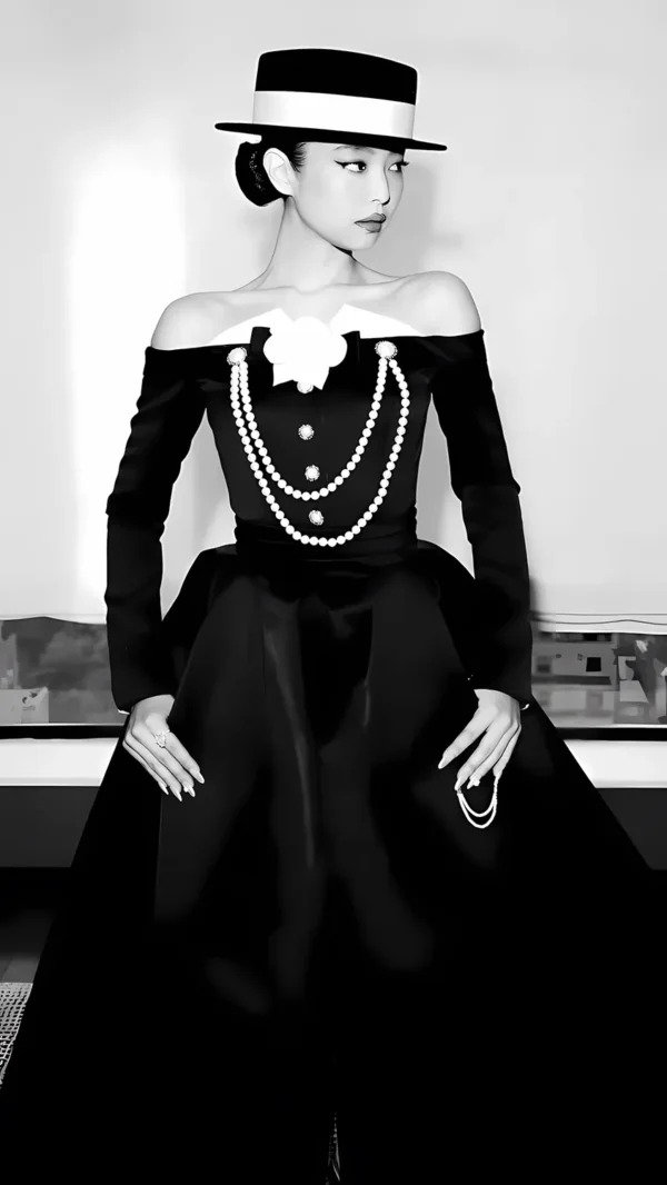 والپیپر بلک پینک جنی با استایل شیک و جذاب