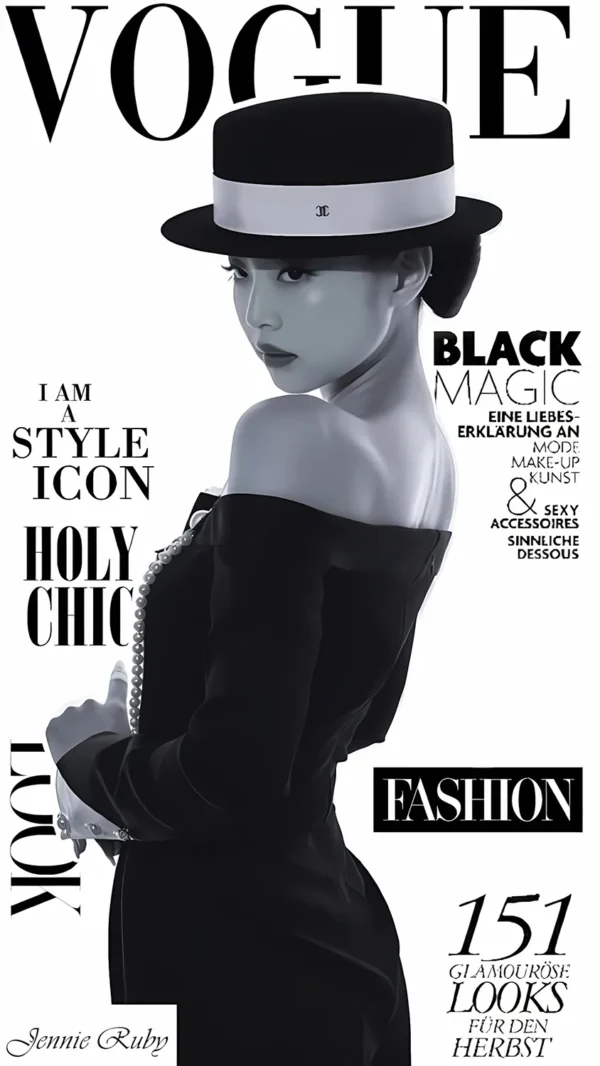 والپیپر بلک پینک جنی با استایل شیک و جذاب