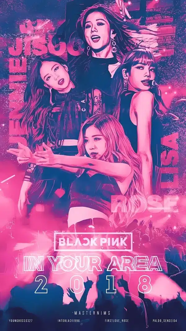 والپیپر بلک پینک عکس گروهی چهار نفره