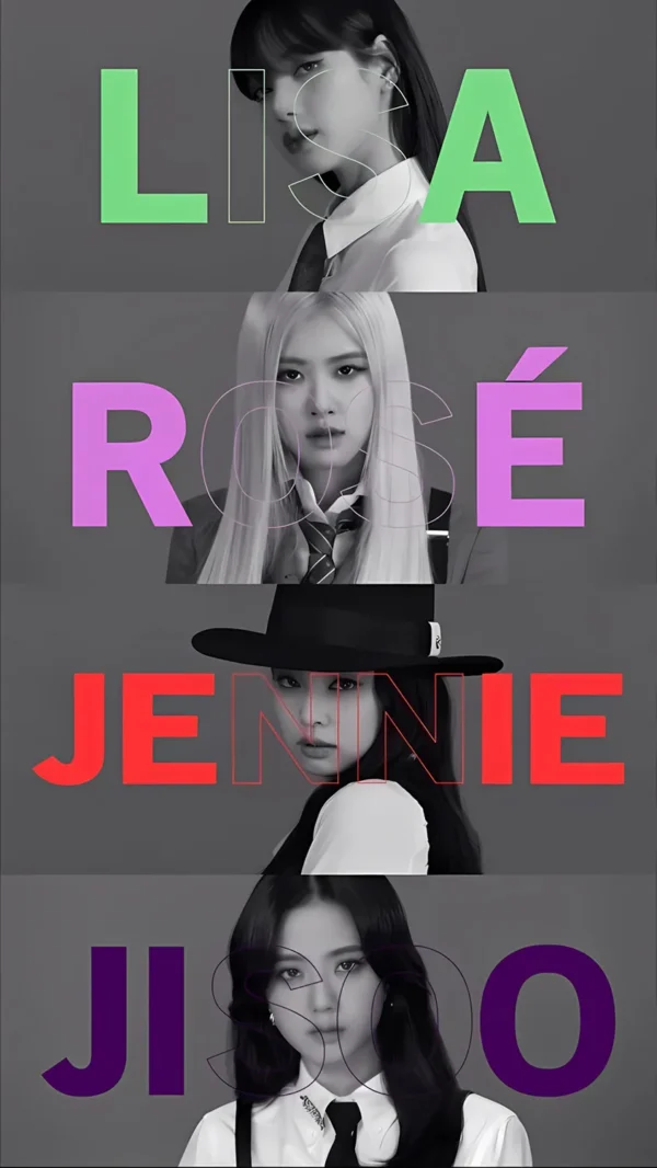 والپیپر بلک پینک عکس گروهی چهار نفره