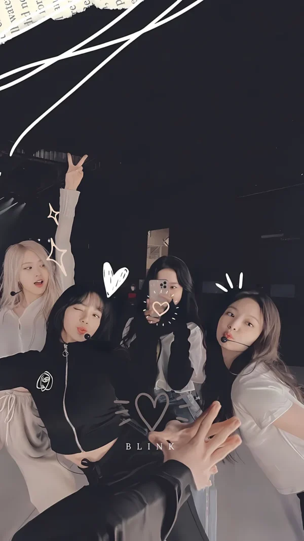 والپیپر بلک پینک عکس گروهی چهار نفره