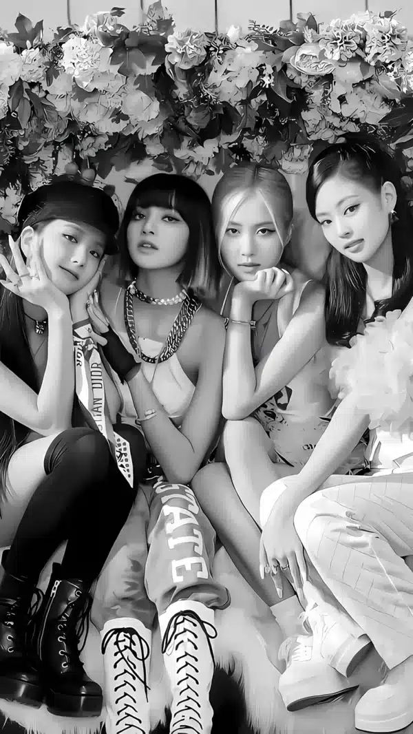 والپیپر بلک پینک عکس گروهی چهار نفره